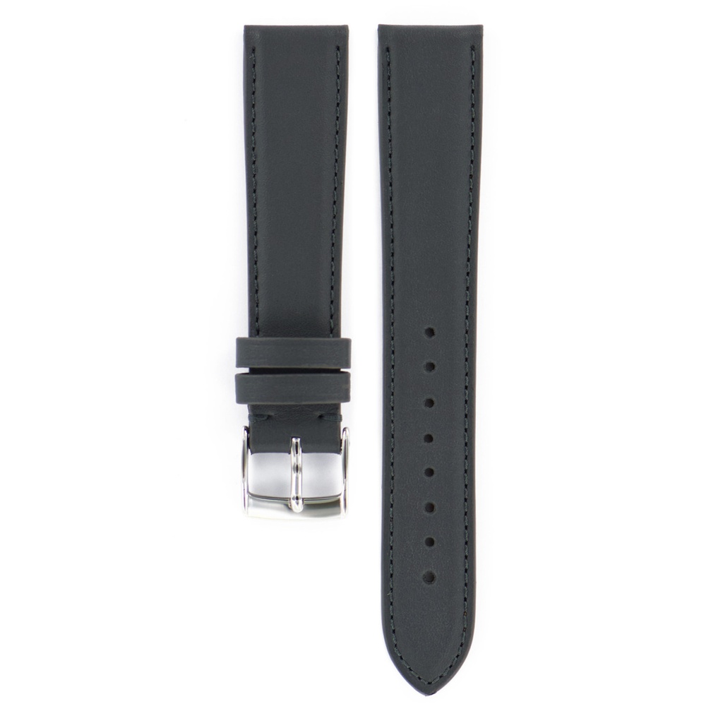 Strap - Bracelet Veau grainé Gris surpiqure ton sur ton