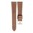 Strap - Bracelet Veau grainé Cognac surpiqure ivoire